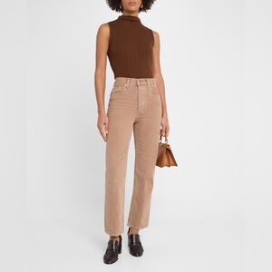 Veronica Beard Tan Straight Leg Jeans